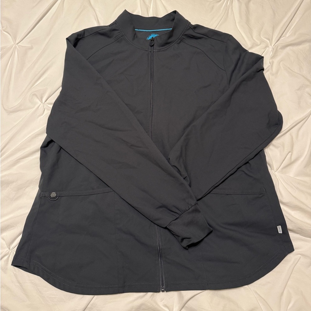 Zavate Ava Therese Niki Warm Up Jacket Scrub in Pewter - Size XL